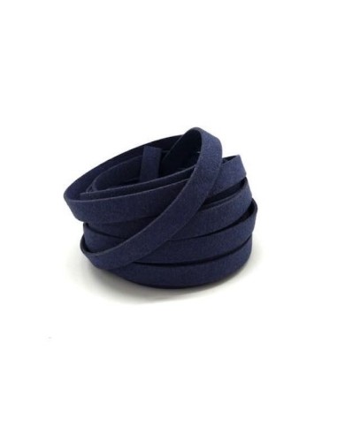 Lacet suédine 10mm suédine bleu marine foncé - Daim synthétique