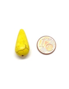Perle goutte, pampille imitation turquoise "Howlite" multicolore  25mm x 12mm 2