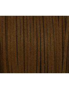 Cordon plat daim synthétique 2,5mm marron brun 2