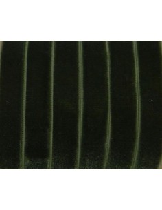 Ruban élastique 10mm en velours vert olive foncé- Idéal headband, scrapbooking