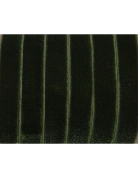 Ruban élastique 10mm en velours vert olive foncé- Idéal headband, scrapbooking