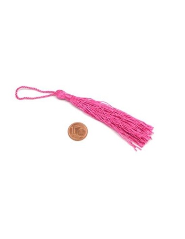 Pompon rose fuchsia en polyester 10-14 cm brillant pour création DIY