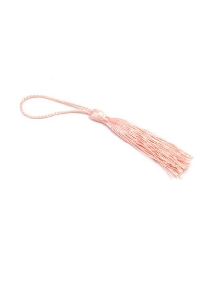 Pompon orange saumon brillant en polyester 10cm - 14cm pour création DIY