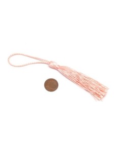 Pompon orange saumon brillant en polyester 10cm - 14cm pour création DIY 2