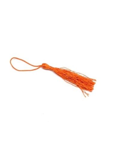 Pompon orange vif brillant en polyester - Idéal porte clef