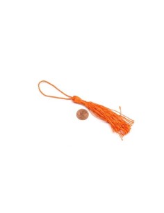 Pompon orange vif brillant en polyester - Idéal porte clef 2