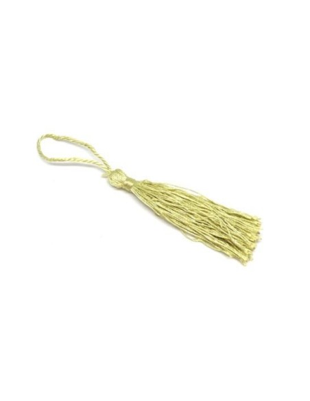 Pompon vert anis clair en polyester 10cm pour création diy