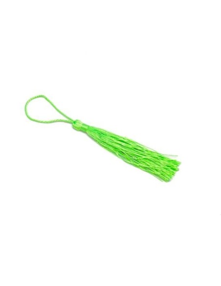 Pompon breloque vert fluo en polyester brillant