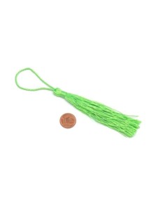 Pompon breloque vert fluo en polyester brillant 2