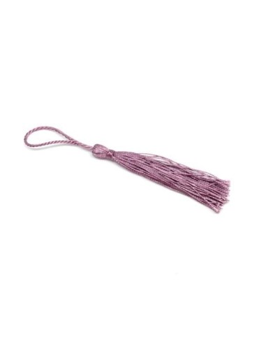 Pompom violet glycine brillant en polyester 10-14 cm pour création bijoux