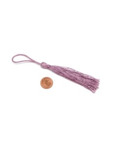 Pompom violet glycine brillant en polyester 10-14 cm pour création bijoux 2