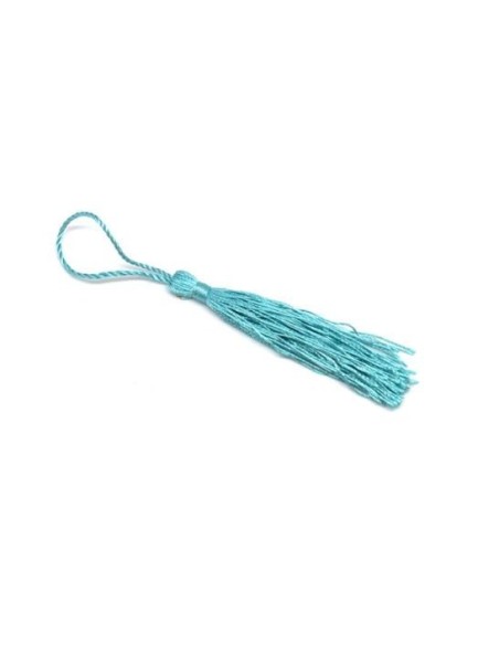 Pompon bleu turquoise en polyester pour création DIY