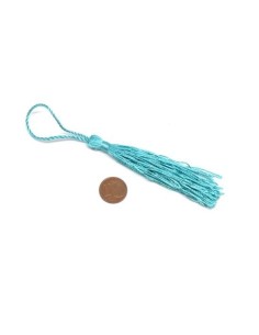 Pompon bleu turquoise en polyester pour création DIY 2