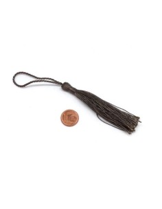 Pompon marron brun en polyester brillant - 10cm - 14cm pour création DIY 2