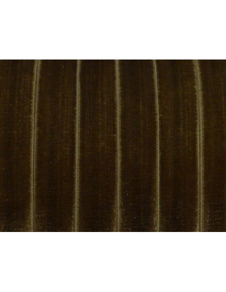 Ruban élastique 8mm en velours marron vert bronze - Idéal headband, couture, scrapbooking
