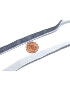 Ruban velours élastique plat 10mm gris - Idéal couture, scrapbooking 2