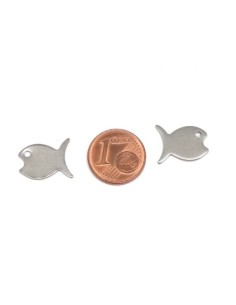 Breloque poisson argenté en acier inoxydable 14mm pour bijoux 2