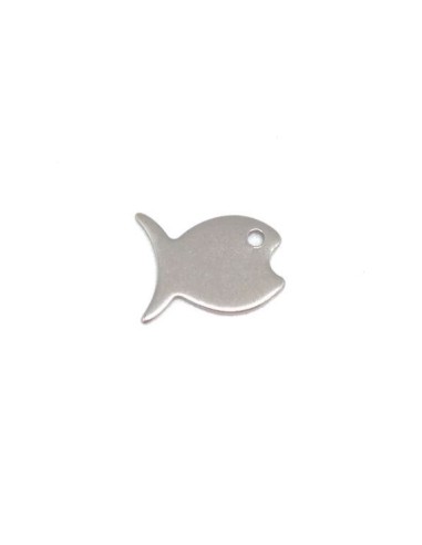 Pendentif poisson argenté en acier inoxydable 14mm pour bijoux