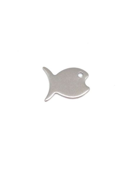 Pendentif poisson argenté en acier inoxydable 14mm pour bijoux