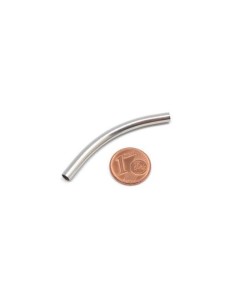 Perle tube incurvé pour cordon de 3mm en acier inoxydable argenté pour bracelet 2