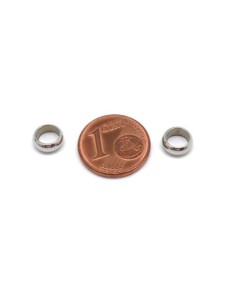Perle ronde 7mm à gros trou en acier inoxydable argenté - rondelle donut 7mm x 3mm 2