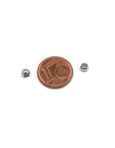 Perle ronde 4mm en acier inoxydable argenté - intercalaire 2