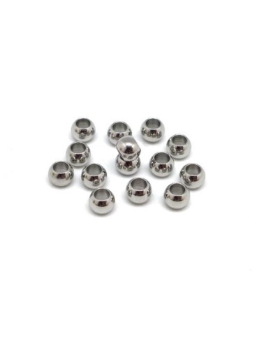 Perle rondelle 4mm en acier inoxydable argenté pour bijoux