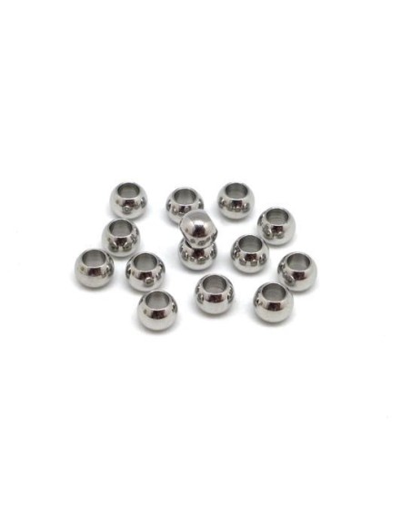 Perle rondelle 4mm en acier inoxydable argenté pour bijoux