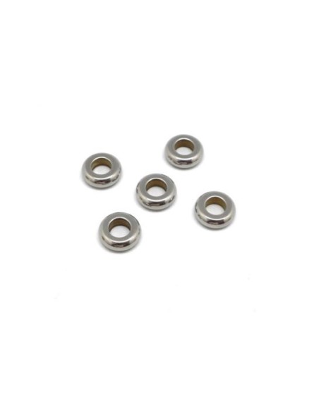 Perle argenté ronde 12mm en acier ions pour création collier