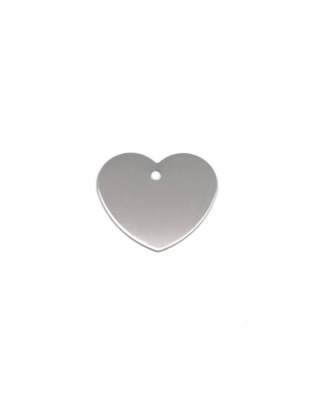 Pendentif coeur argenté en acier inoxydable pouvant être gravé pour collier Pendentif coeur argenté en acier inoxydable pouvant être gravé pour collier