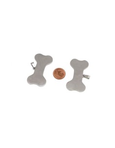 Pendentif os argenté en acier inoxydable pouvant être gravé pour chien 2