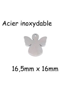Breloque ange argenté en acier inoxydable 16mm pour bijoux