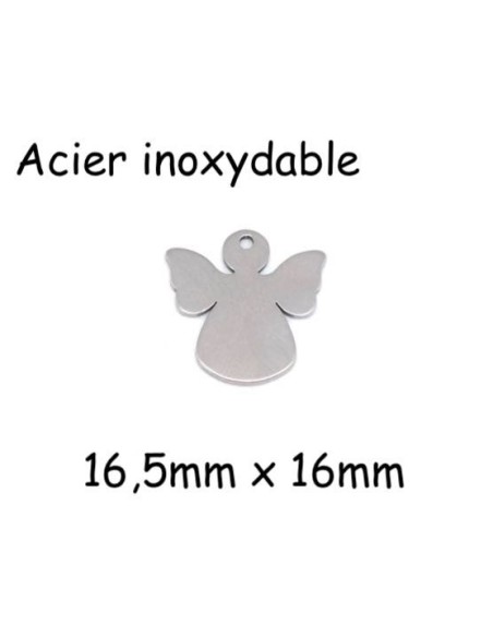 Breloque ange argenté en acier inoxydable 16mm pour bijoux