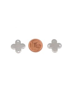 Perle connecteur fleur, croix argenté en acier inoxydable - intercalaire croix 2