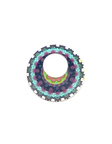 Pendentif rond 60mm en bois pour création bijoux léger