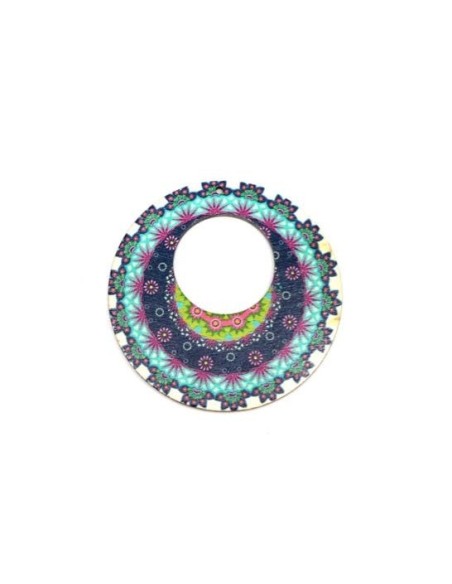 Pendentif rond 60mm en bois pour création bijoux léger Pendentif rond 60mm en bois pour création bijoux léger