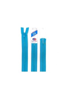 Fermetures éclair métallique 18cm pas chère non séparable Eclair Prestil Z11 Maille 3mm bleu turquoise ton sur ton 2