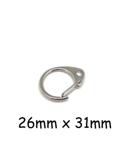 Grand mousqueton en métal argenté