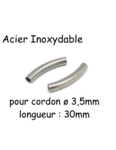Perle tube argenté en acier inox pour bijoux