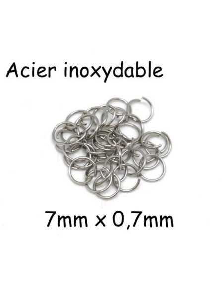 Anneau de jonction argenté 7mm en acier ions pas cher