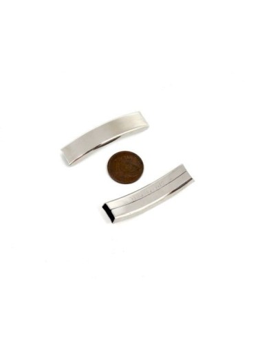 Perle slide argenté en acier inoxydable pour lanière cuir de 8mm