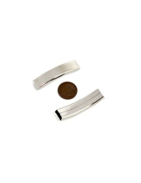 Perle slide argenté en acier inoxydable pour lanière cuir de 8mm Perle slide argenté en acier inoxydable pour lanière cuir de 8mm