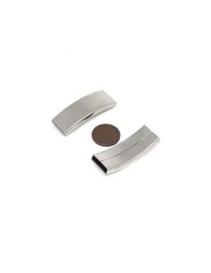 Perle passant argenté en acier inoxydable pour lanière cuir de 12mm 2
