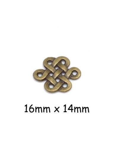 Perle connecteur arabesque en métal couleur bronze style celtique