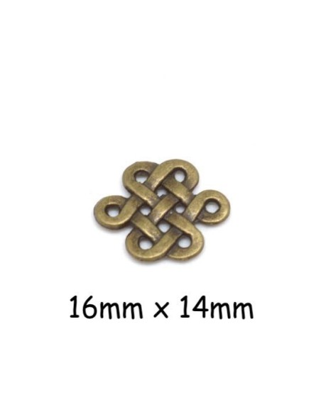 Perle connecteur arabesque en métal couleur bronze style celtique