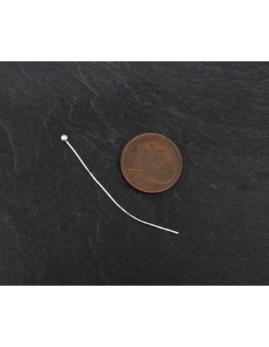 clou à bille 4cm souple en métal argenté brillant blanc pour BO