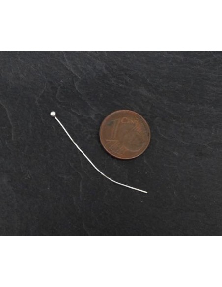 clou à bille 4cm souple en métal argenté brillant blanc pour BO