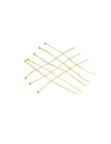clous à bille 5cm souple en métal doré pour création boucle d'oreille