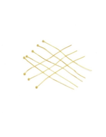 clous à bille 5cm souple en métal doré pour création boucle d'oreille