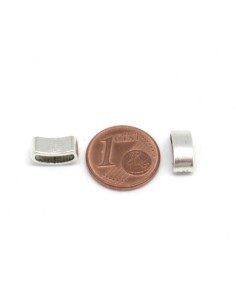 Perle passant incurvé argenté pour cuir de 8mm 2